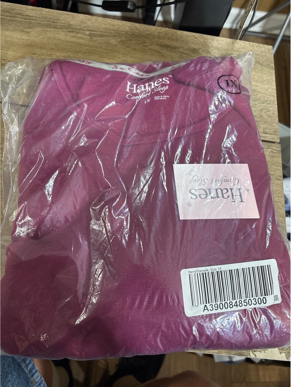 HC1205 Hanes Comfort Sleep Burgundy Pajama Set Size 1X